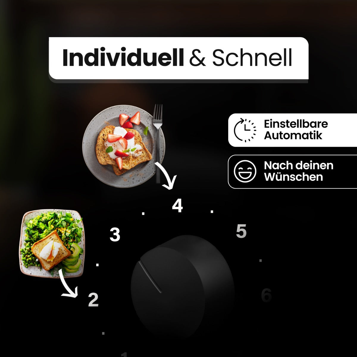 Bomann TA 6065 CB Toaster Schwarz 2-Schlitz mit Brötchenaufsatz - Ansary Verkauf®