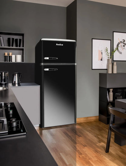 Amica KGC 15634 Schwarz Retro Kühl-Gefrier-Kombination - Ansary Verkauf®