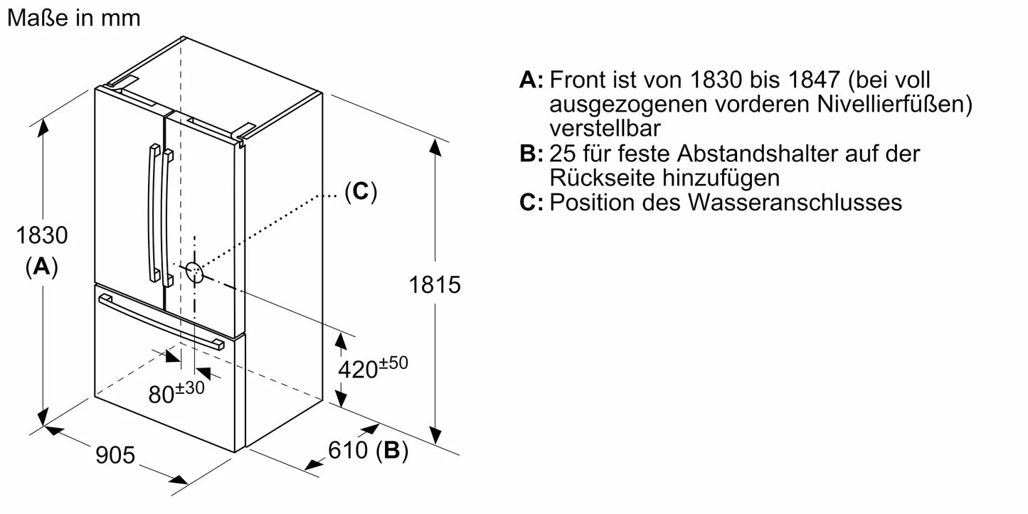 BOSCH Serie 8, Kühl-Gefrier-Kombination, mehrtürig, 183 x 90.5 cm, Edelstahl (mit Antifingerprint)
