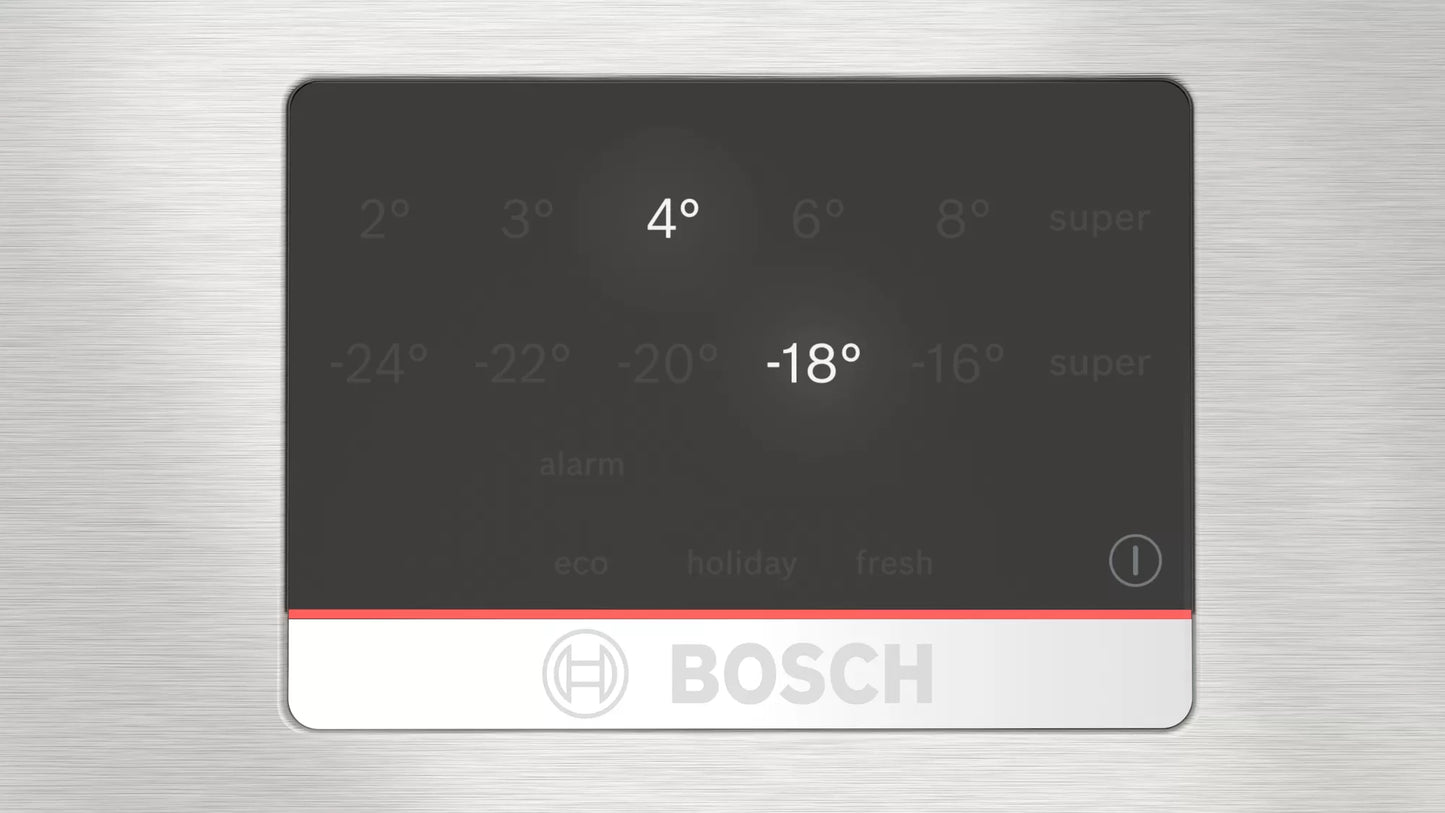 BOSCH EXCLUSIV Serie 6, Freistehende Kühl-Gefrier-Kombination mit Gefrierbereich unten, 203 x 60 cm, Edelstahl (mit Antifingerprint)