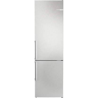 BOSCH Serie 4, Freistehende Kühl-Gefrier-Kombination mit Gefrierbereich unten, 203 x 60 cm, Edelstahl-Optik
