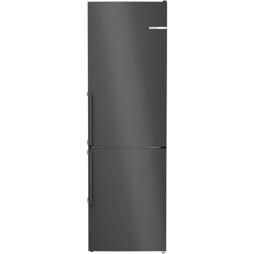 BOSCH Serie 4, Freistehende Kühl-Gefrier-Kombination mit Gefrierbereich unten, 186 x 60 cm, Edelstahl schwarz