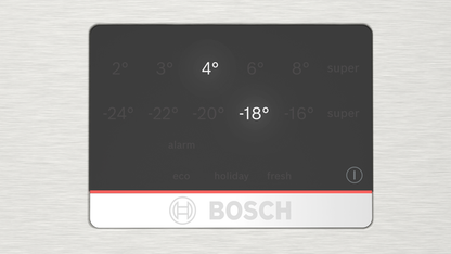 BOSCH Serie 6, Freistehende Kühl-Gefrier-Kombination mit Gefrierbereich unten, 203 x 60 cm, Edelstahl (mit Antifingerprint)