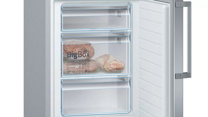 BOSCH EXCLUSIV Serie 6 Freistehende Kühl-Gefrier-Kombination mit Gefrierbereich unten 186 x 60 cm Edelstahl (mit Antifingerprint)