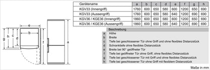 BOSCH EXCLUSIV Serie 6 Freistehende Kühl-Gefrier-Kombination mit Gefrierbereich unten 186 x 60 cm Edelstahl (mit Antifingerprint)