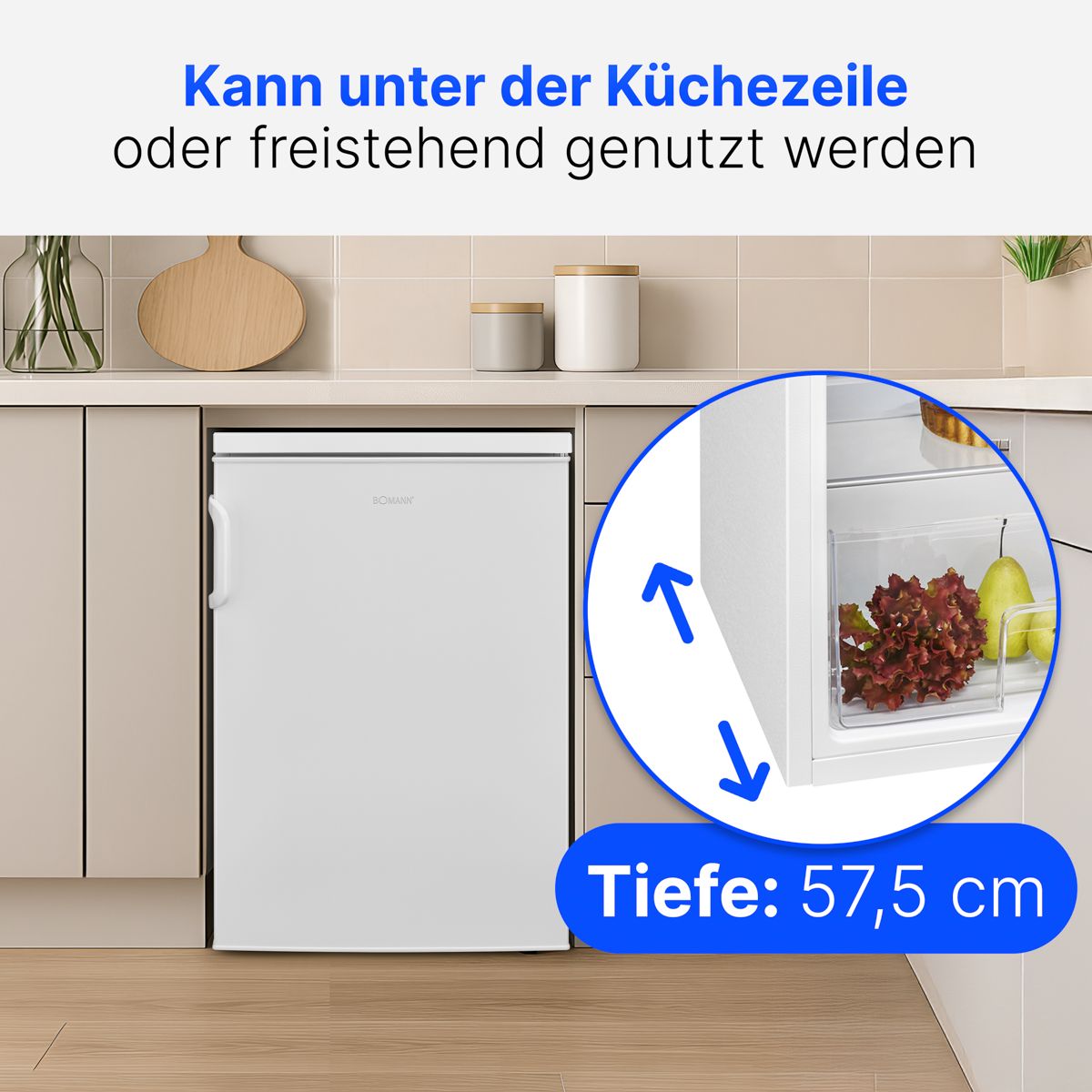 Bomann VS 2195.1 IX Kühlschrank Edelstahl-Optik Kompakt - Ansary Verkauf®