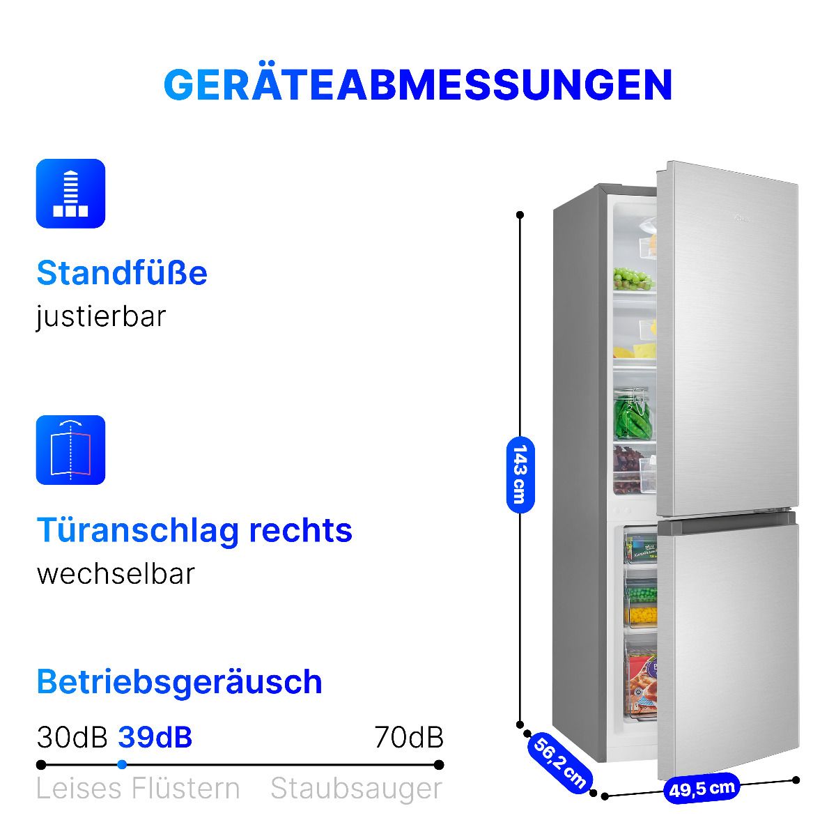 Bomann Kühl-/Gefrierkombination KG 320.2 silber